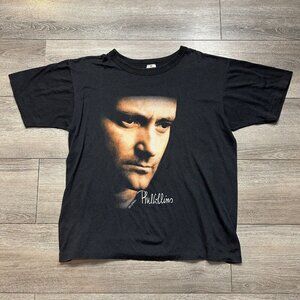Vintage 1990 Phil Collins But Seriously World Tour Black T Shirt Men's XL